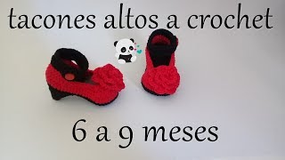 zapatos a crochet para bebe tacones altos  6 a 9 meses [upl. by Lezned]