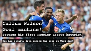 Hattrick Callum Wilson penalty at West Ham United as seen from behind the goal [upl. by Jempty]