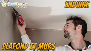 Enduire efficacement un plafond et des murs avec de lenduit garnissant [upl. by Yadsendew]