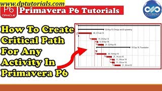 How To Create Critical Path For Any Activity In Primavera P6  Primavera Tips  dptutorials [upl. by Nodla]