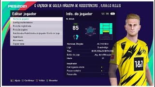 Como criar o Marco Reus No PES 202021 [upl. by Eniamzaj536]