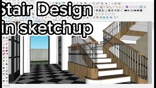 How to make Stair in Sketchup Pro 2022  Stair Design  Rendering in Lumion The Art of Stair Design [upl. by Gearard551]