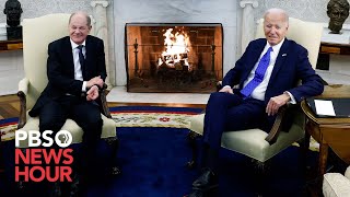 WATCH Biden hosts German Chancellor Scholz at White House to discuss stalled Ukraine aid [upl. by Asenad]