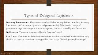 Delegated legislationBusiness law [upl. by Ymmak]