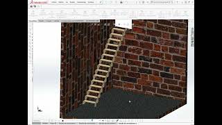 ESCALERA PLEGABLE DE MADERA SOLIDWORKS [upl. by Nirehtac]