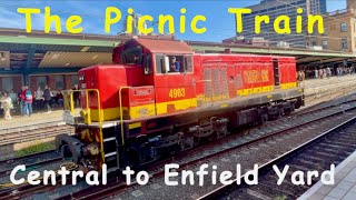 Riding the Picnic Train with diesel loco 4903 Central to Enfield Yard [upl. by Rehtnug]