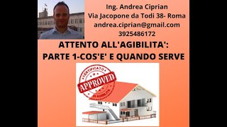 Attenzione AllAgibilità Parte 1 Cosè e quando serve [upl. by Bbor163]