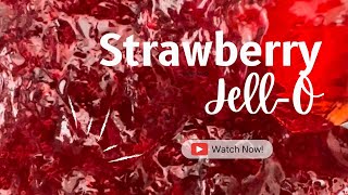 Strawberry JellO Jiggler strawberry JellO ￼￼foodie ASMR [upl. by Ashla]