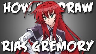 Draw Rias Gremory High School DXD  Quick Simple Easy How To Steps For Beginners リアス・グレモリー [upl. by Dukie]