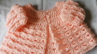 Pretty waves crochet baby cardigan Crochet Nuts [upl. by Aennyl]