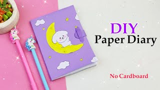 how to make diary with paper without cardboard  diy diary without gluegun  homemade diary [upl. by Ruskin324]