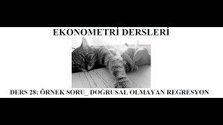 EKONOMETRİ  ÖRNEK DOĞRUSAL OLMAYAN REGRESYON [upl. by Noble]