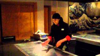 Hibachi Chef  Teppanyaki Cooking Show Freestyle [upl. by Llerdnam557]