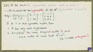 Week 10  Symmetric matrices and orthogonal diagonalization [upl. by Nwahser]