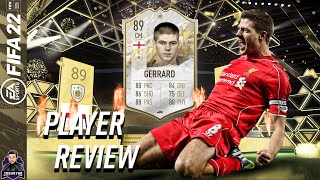 THE LONGSHOT KING 89 MID ICON STEVEN GERRARD PLAYER REVIEW FIFA 22 ULTIMATE TEAM [upl. by Amorita198]