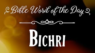 How To Pronounce Bible Names The Bible Word of the Day  Bichri [upl. by Onavlis673]