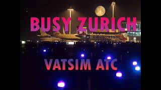 VATSIM ATC Controlling LSZH Tower  Zurich Night event [upl. by Annaicul]