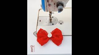 خياطة فيونكة بالدانتيل  Sewing a bow with lace stitching sewing sewinghacks sewingtips [upl. by Maryanne]