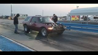 V8 AMC Pacer Drag racing an old sedan [upl. by Annahsit403]