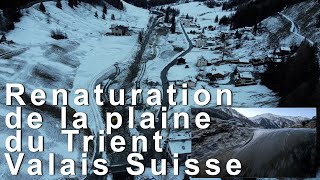 Renaturation de la Plaine du Trient Valais Suisse travaux nature cours deau environnement montagne [upl. by Frederigo]