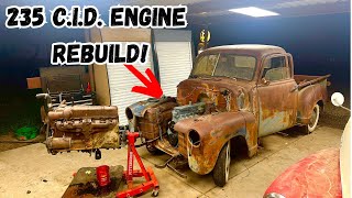 Old to new inline 6 engine swap 1948 Chevy gets a rebuilt motor [upl. by Lleirbag]