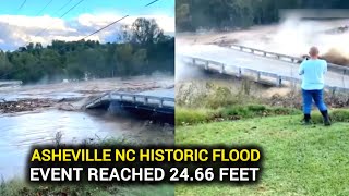 Storm Hurricane Helena captured historic flooding plus collapsed bridges and crested dams [upl. by Ahseikan]