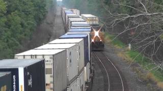 CSX Intermodal Train Passes CSX Double Stack Train [upl. by Mikeb751]