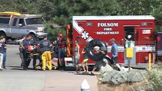 China Wall Cliff Jump at Lake Natoma in Folsom CA Ends With Water Rescue 882010 [upl. by Iveson562]