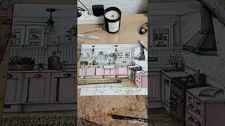 Kitchen drawing tutorial drawing drawingtutorial markers interiordesign art [upl. by Orpha]