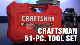 Craftsman 51Piece Gunmetal Chrome Mechanics Tool Set [upl. by Ettennan]