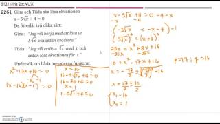 Matematik 5000 Ma 2c Kapitel 2 Andragradsekvationer Mer om ekvationer 2261 [upl. by Aliet]