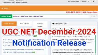 UGC NET December 2024  UGC NET 2024 December Exam Date  UGC NET 2024  UGC NET December Exam 2024 [upl. by Yur]