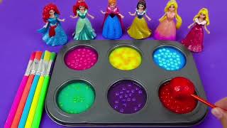 Satisfying Video I How to make Princess Lolipops in to Heart Pool AND Rainbow Painted Cutting ASMR [upl. by Benia]