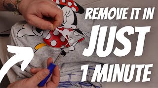 HOW TO REMOVE PRINTING FROM ANY PRINTED t shirt hoodies bags in just 1 minute with the iron [upl. by Florine]