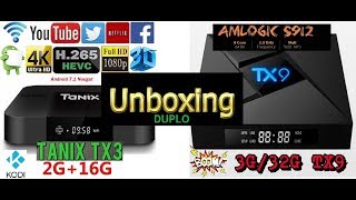 UNBOXING  TV BOX Tanix TX3 Mini e Tanix TX9 Pro [upl. by Adirf]