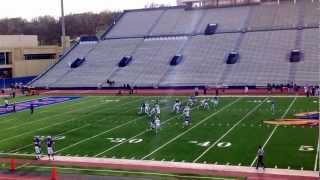 Taylor Cox returns a kick in kufball Spring practice [upl. by Casilda]