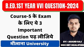 maulana University BEd1st year 3 Important Question 2024। c5 Understanding Discipline and Subject [upl. by Ilahtan]