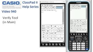 ClassPad Help 940  Verify Tool In Main [upl. by Notnyw625]