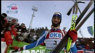 Mondiaux biathlon  M Fourcade remporte lor [upl. by Acirat]