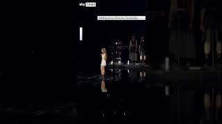 Moment Olivia Rodrigo falls through hole in stage [upl. by Giselle]