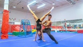 TEACHING MY WIFE GYMNASTICS AT 3AM PART 2 [upl. by Idham]