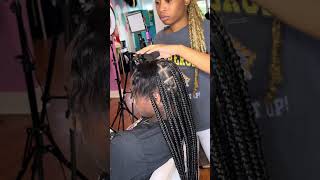 How To Do Large Knotless Box Braids Watch Me Do Hair Must Watch [upl. by Zerimar]