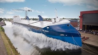 7 Awesome Ship Side Launch Videos [upl. by Anelam863]