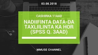 SPSS 3 Nadiifinta Datada Taxliilinta Ka Hor  Casharo Cilmi Baaris [upl. by Naira]