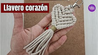 🔑💜 LLAVERO CORAZÓN  Macramé [upl. by Gladi]