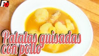 Patatas guisadas con pollo  Recetas de cocina [upl. by Einoj]