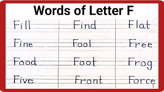 learn to write words of Letter F  words start with letter F viralvideo [upl. by Arval]