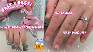 HOW TO SAFELY REMOVE ACRYLIC NAILS AT HOME  FAST amp EASY  NO DAMAGE  EASY SOAK OFF [upl. by Yrogiarc982]