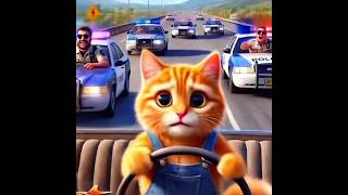 How can cat run away from police after stealing fish cats shorts catslovers viralvideo [upl. by Leatrice711]