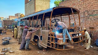 Handmade Isuzu Bus Production in Pakistan  Manufacturing of Isuzu Bus [upl. by Hgielek315]